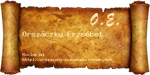 Orszáczky Erzsébet névjegykártya