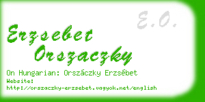 erzsebet orszaczky business card